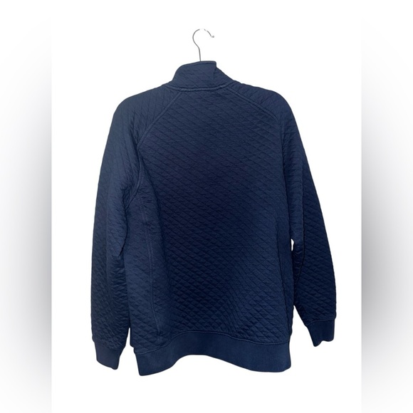 L.L. Bean Quilted Snap Pullover Sweatshirt Navy Blue Size Large - Picture 5 of 10